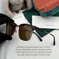 RECTANGULAR FRAME SUNGLASSES G7637 IN METAL AND ACETATE