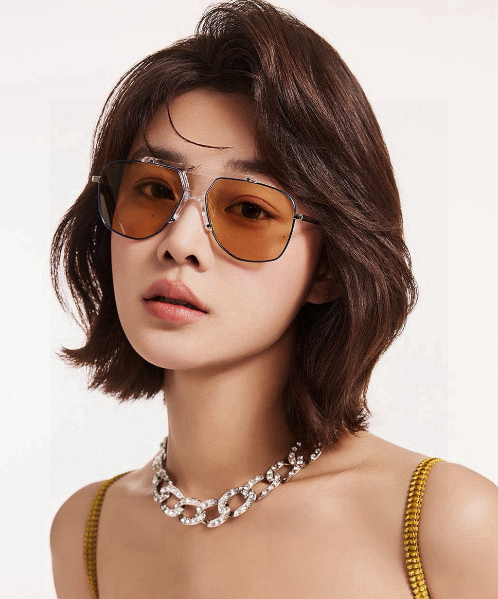LOW NOSE BRIDGE FIT SUNGLASSES G9314 IN METAL AND ACETATE
