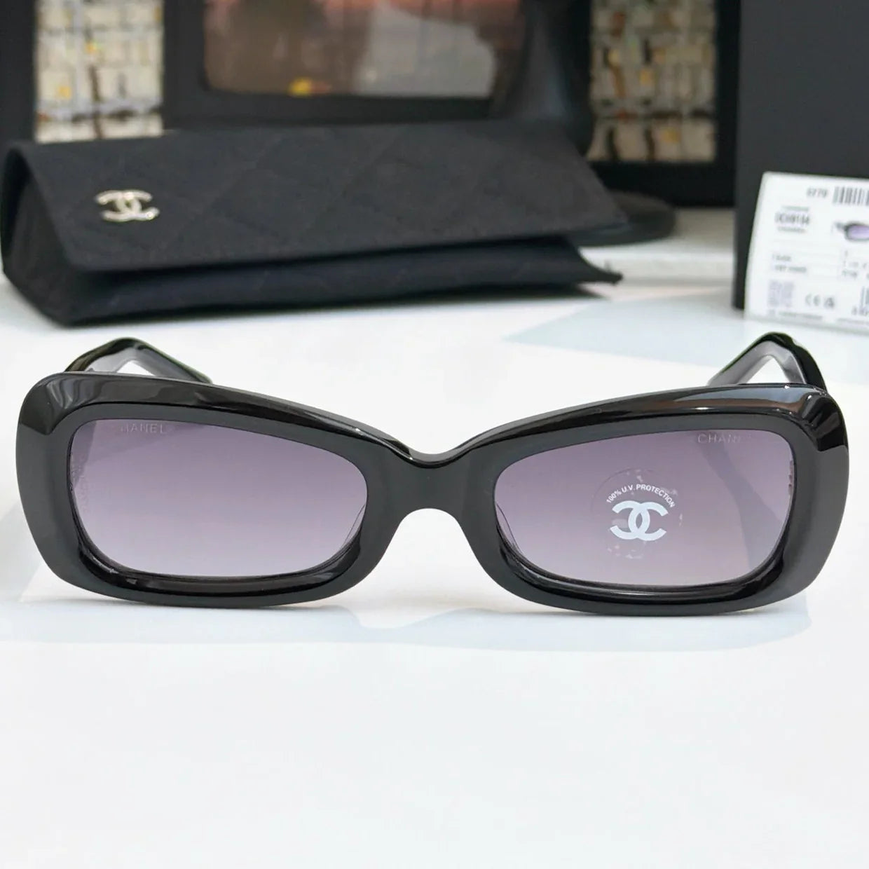 Chanel Butterfly Sunglasses Black Gradient Purple Acetate