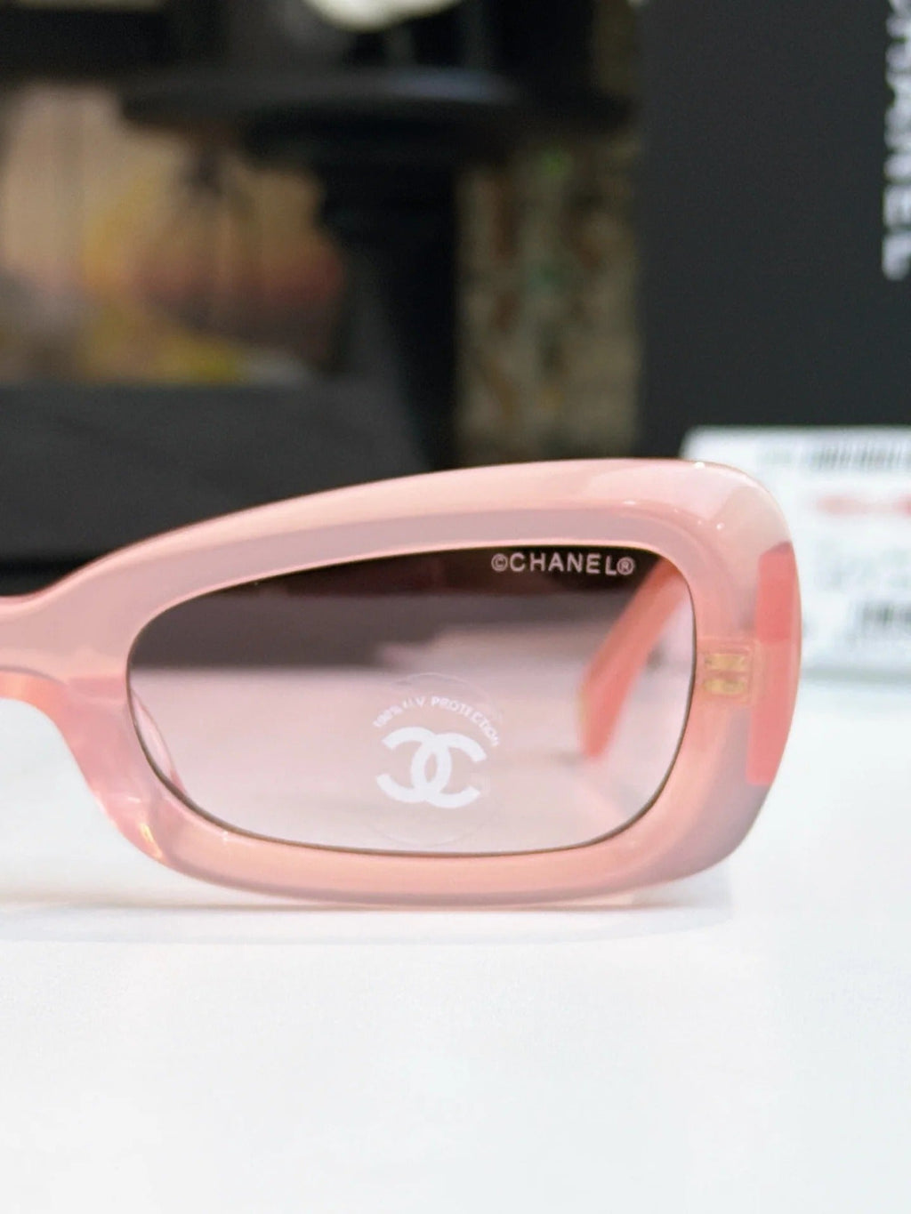Chanel Cat Eye Sunglasses Black Acetate Calfskin CH9181