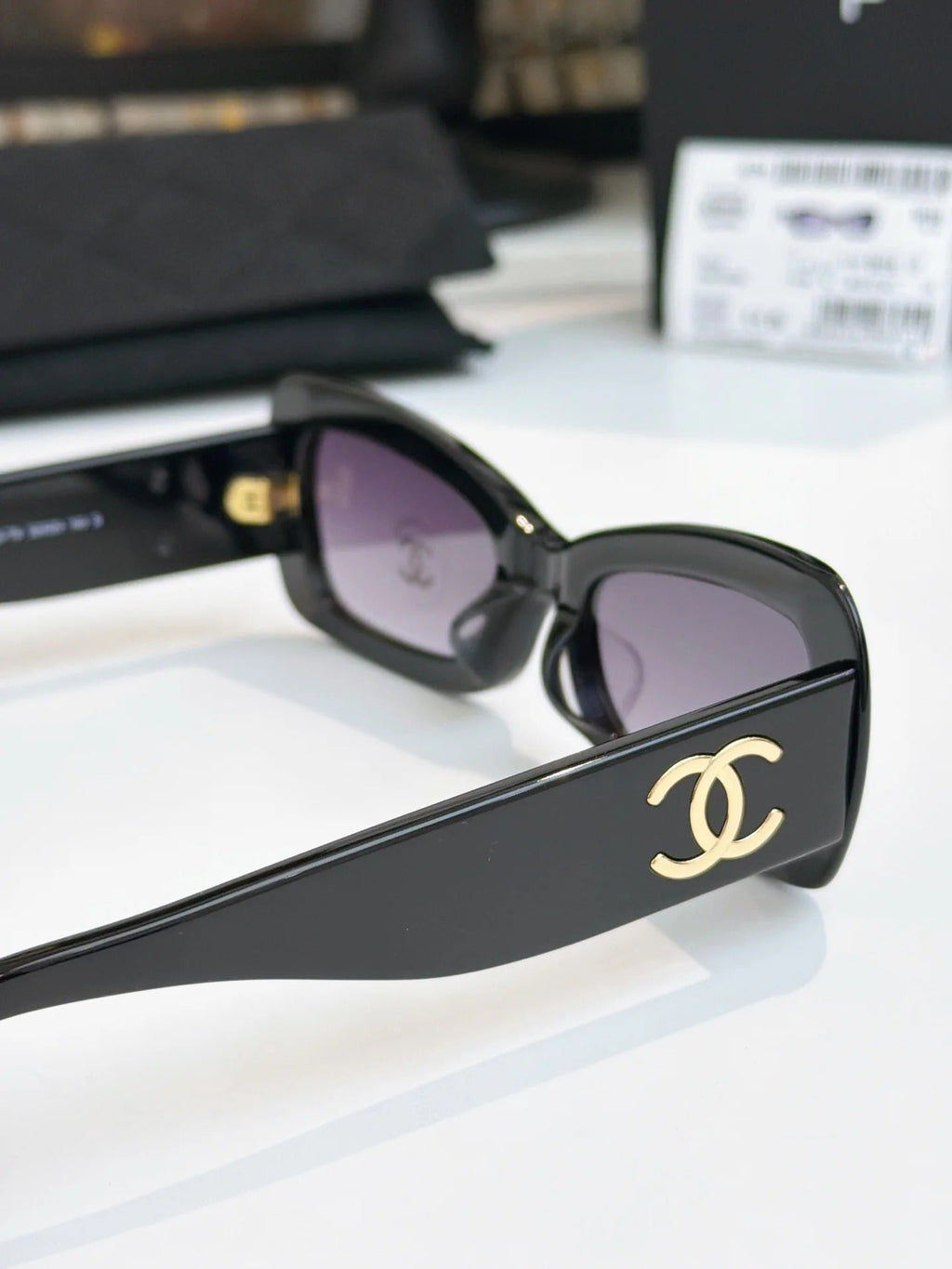 Chanel Butterfly Sunglasses Black Gradient Purple Acetate
